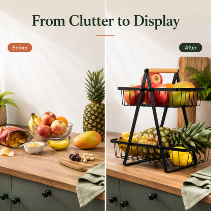 2-Tier Carry and Serve Fruit Basket